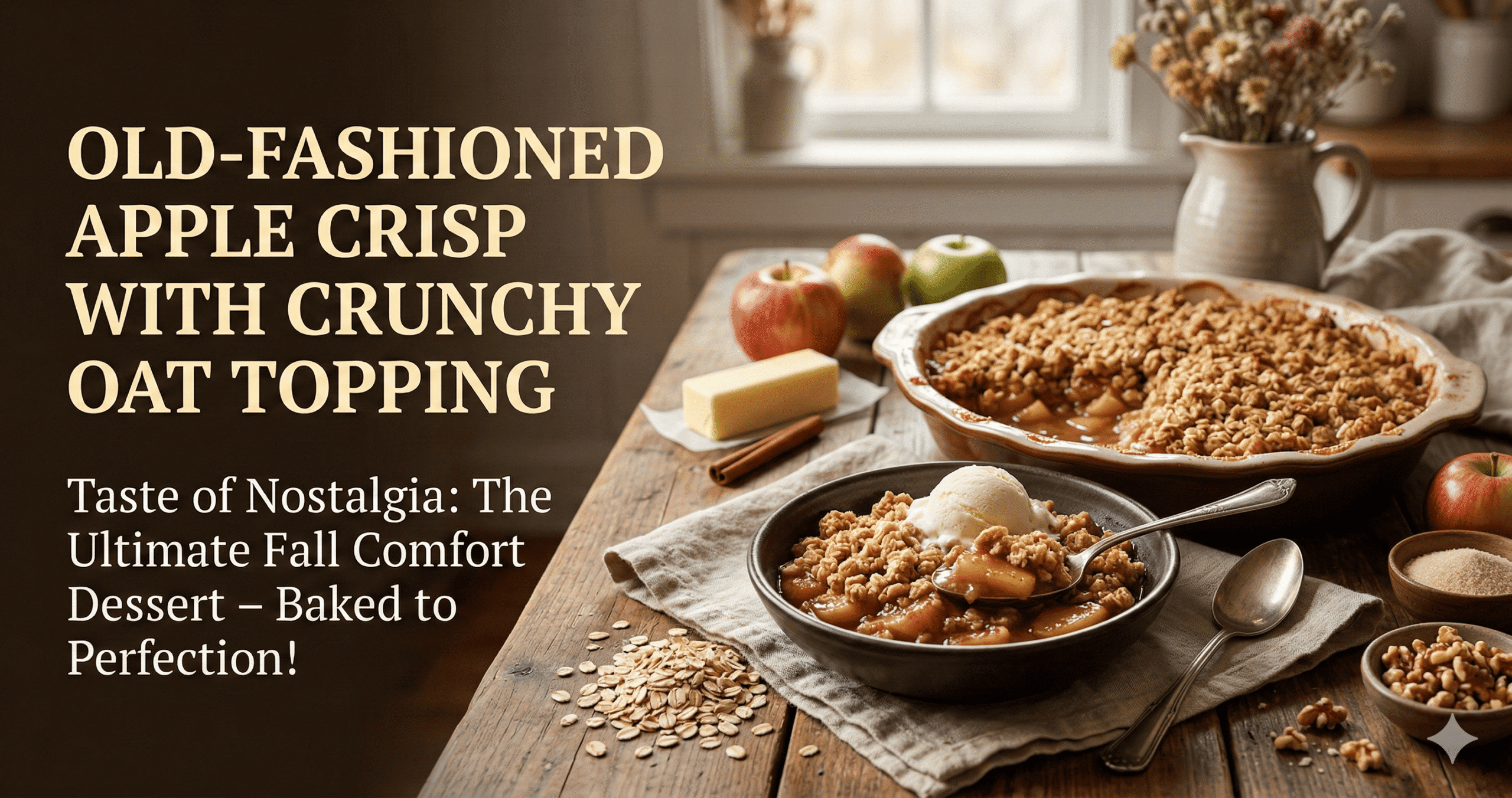 Old-Fashioned Apple Crisp with Crunchy Oat Topping